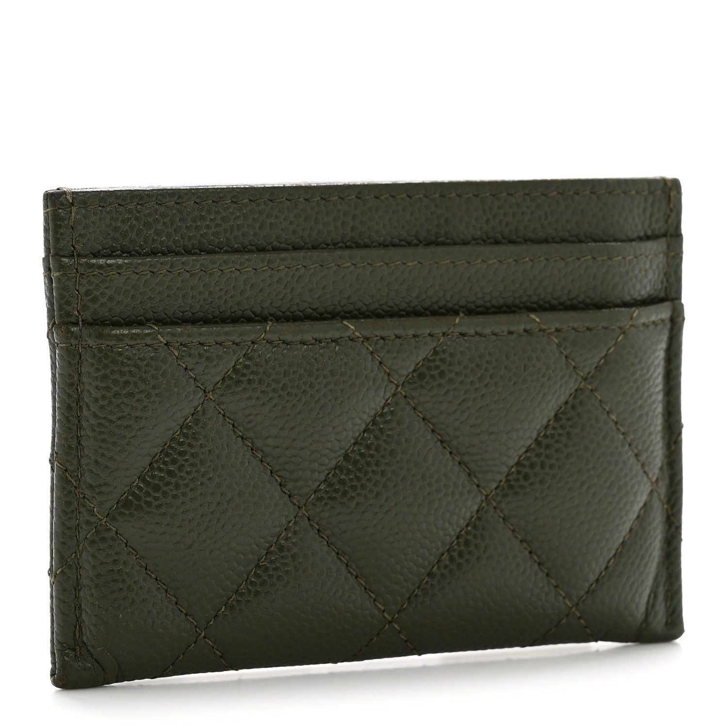 Caviar Quilted Multi Chain  Holder Khaki