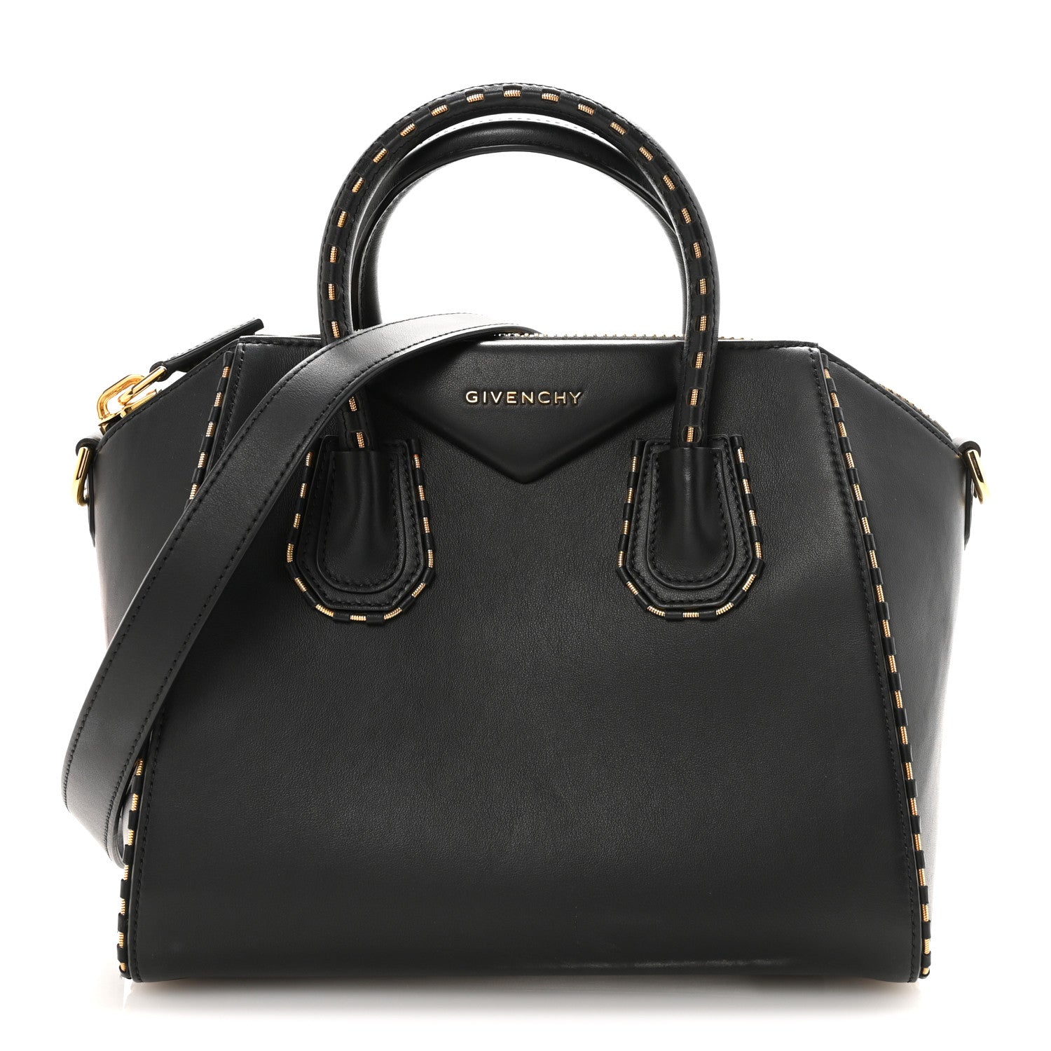 Calfskin Chain Detail Small Antigona Black