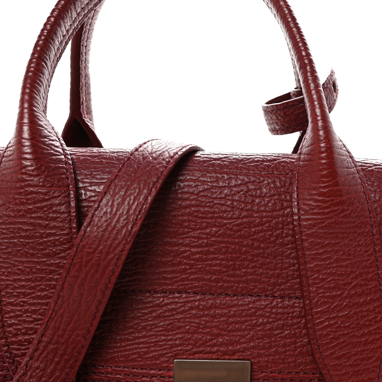 Textured Calfskin Medium Pashli Satchel Burgundy