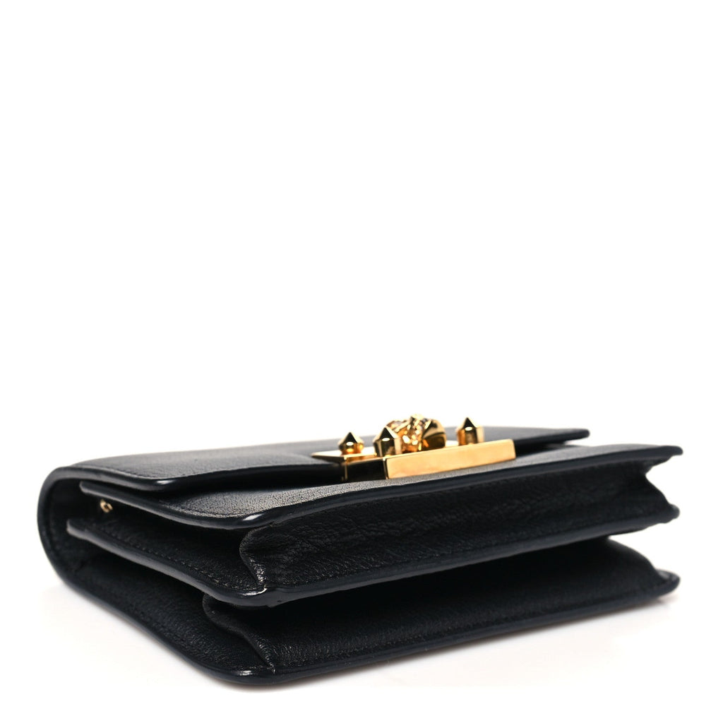Calfskin Skull Mini Clutch Black