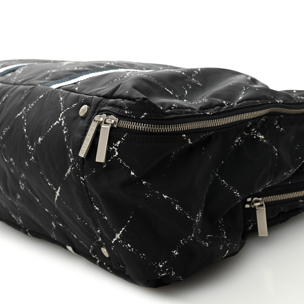 Nylon Large Travel Duffle Bag Black