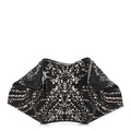 Silk Dandelion Print De Manta Clutch Black