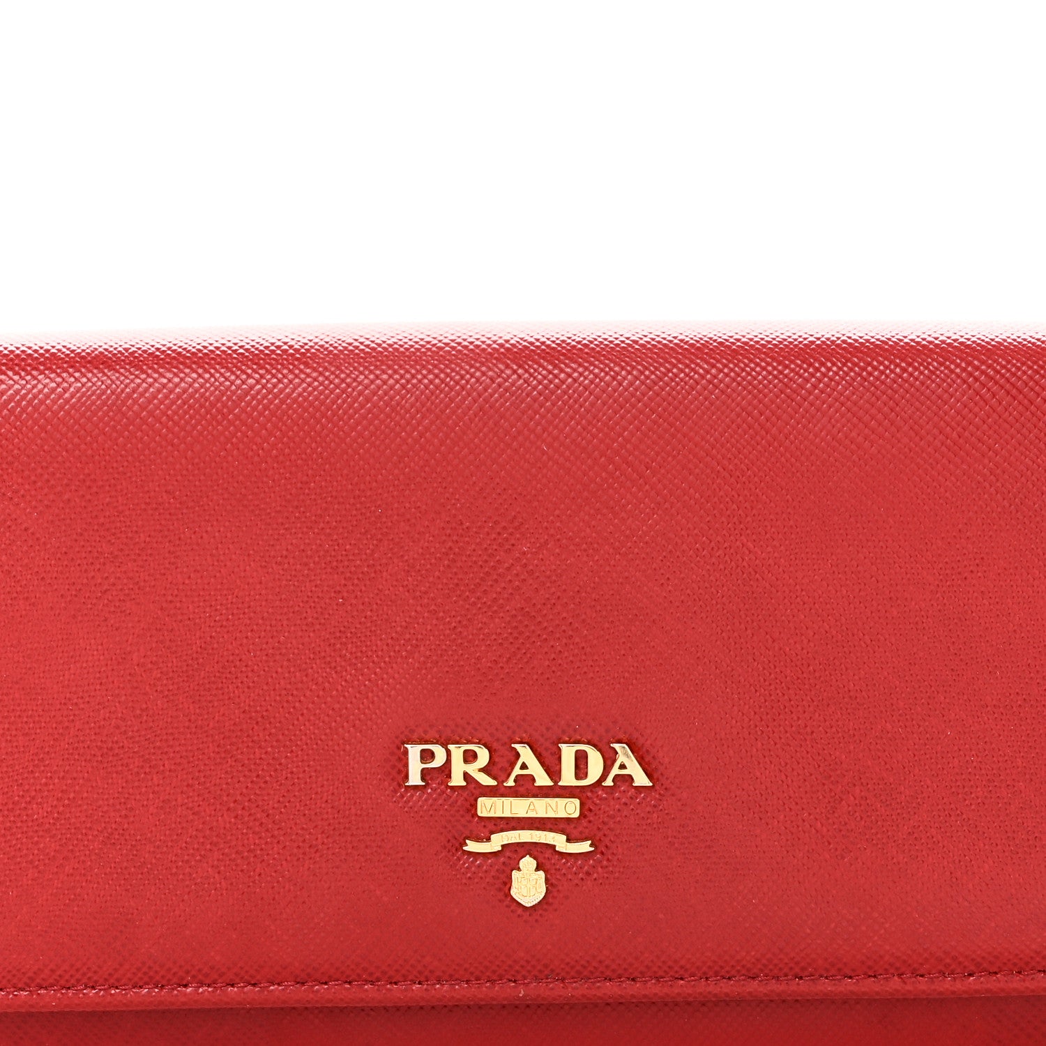 Saffiano Metal Continental Flap Wallet Fuoco