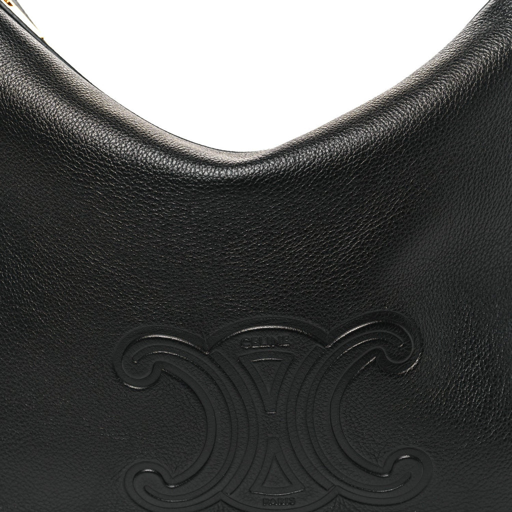 Supple Calfskin Cuir Triomphe Medium Heloise Shoulder Bag Black