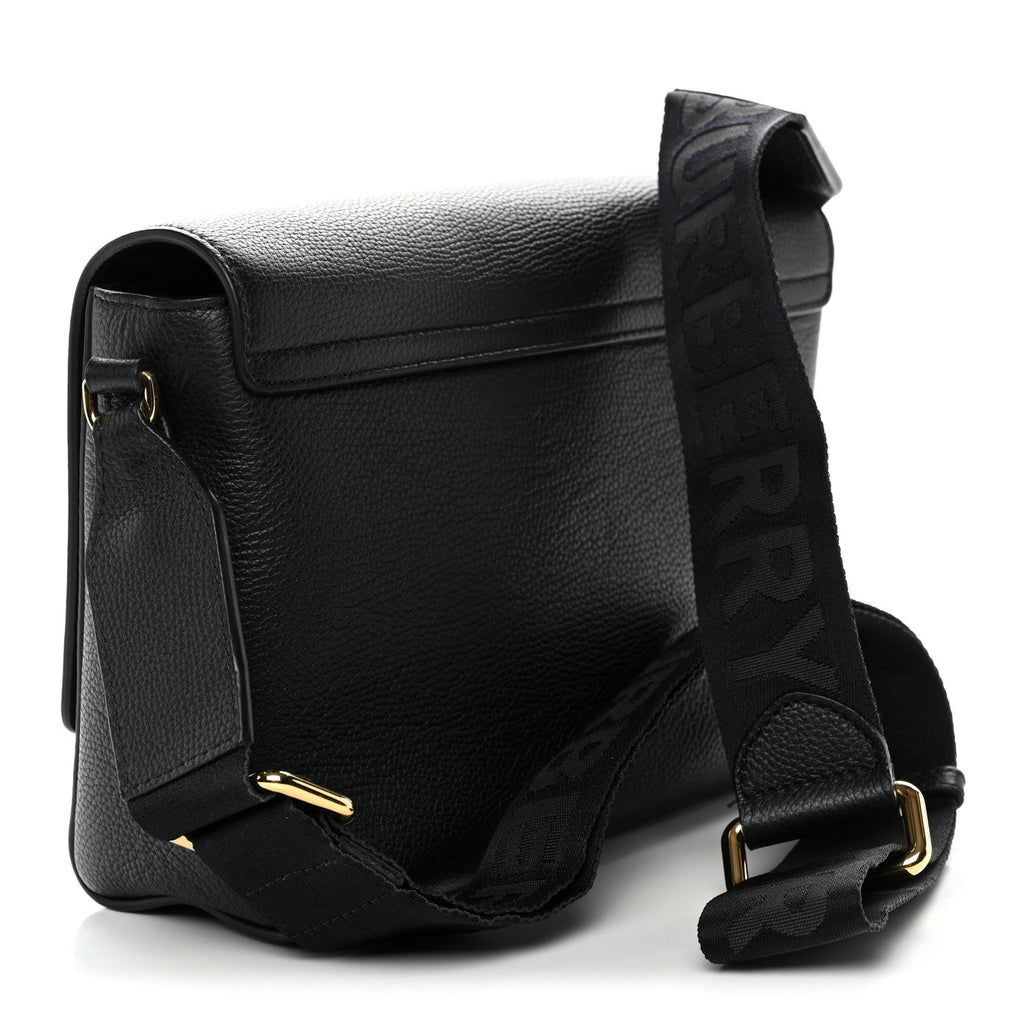 Coated Canvas Calfskin Vintage Check Medium Note Crossbody Bag Black