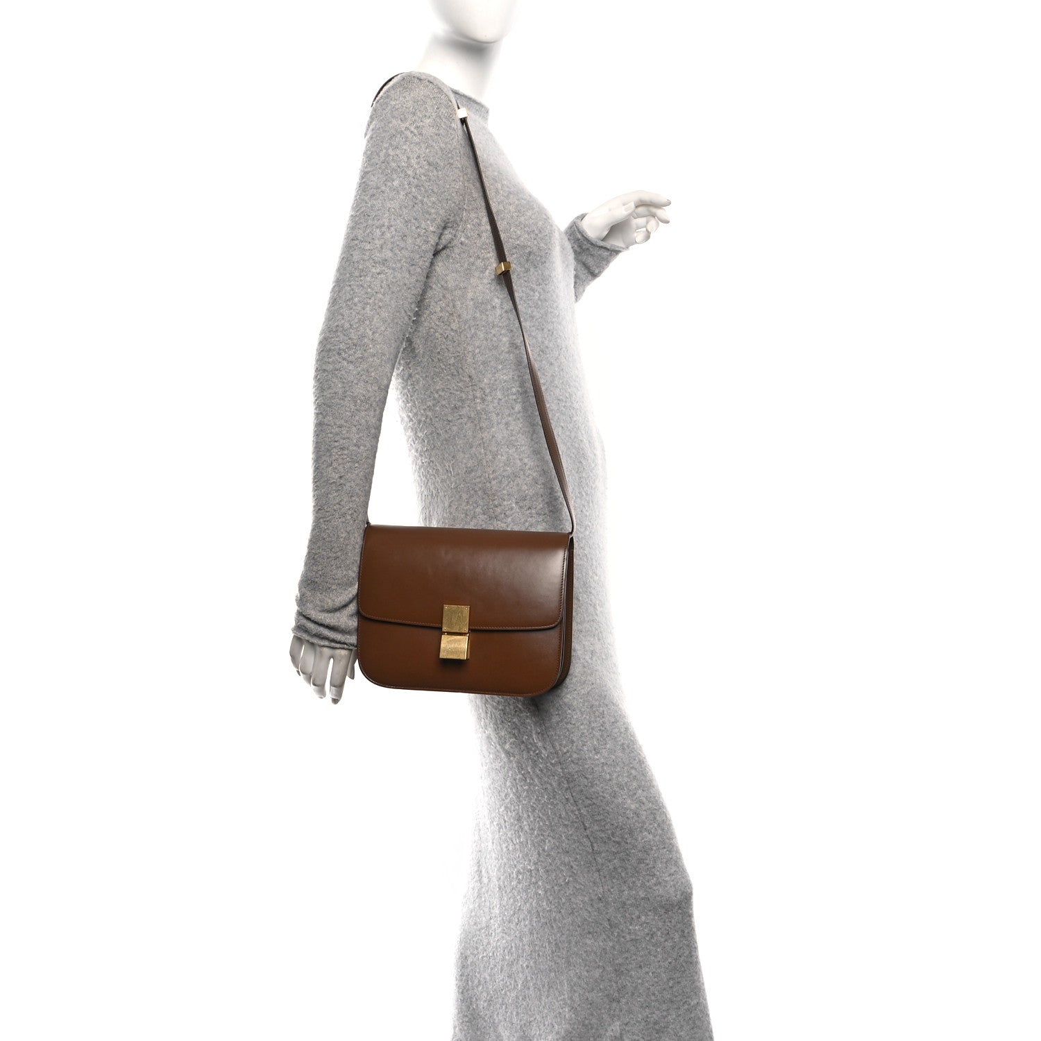 Box Calfskin Medium Classic Box Flap Bag Camel