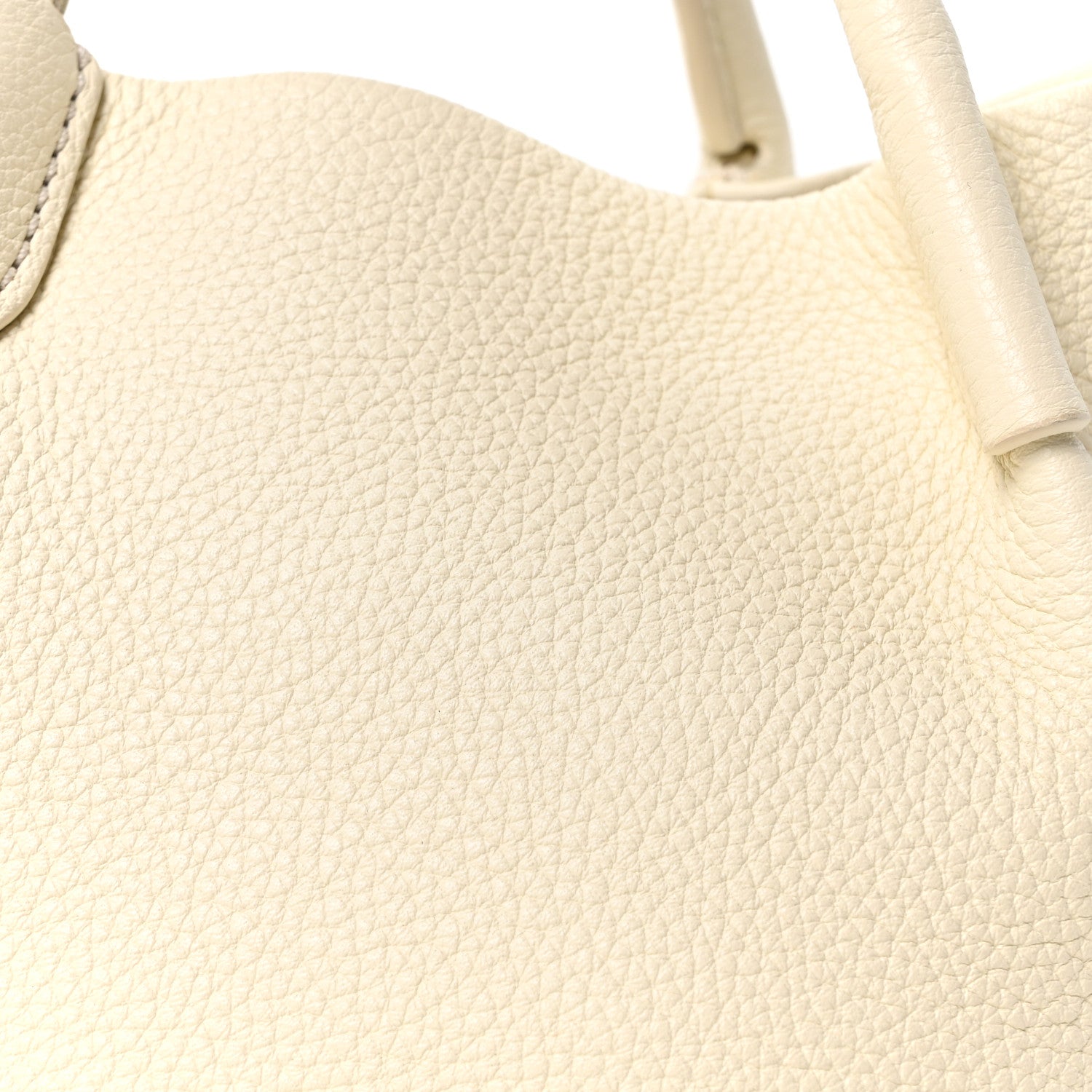Grained Calfskin Micro Bale Bag Whisper White