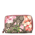 GG Supreme Monogram Blooms Zip Around  Case Wallet Beige Multicolor Dry Rose