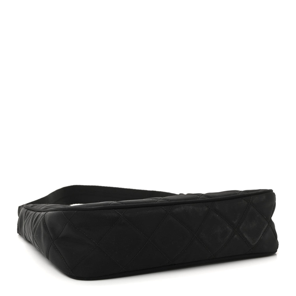 Tessuto Nylon Stitched Shoulder Bag Black