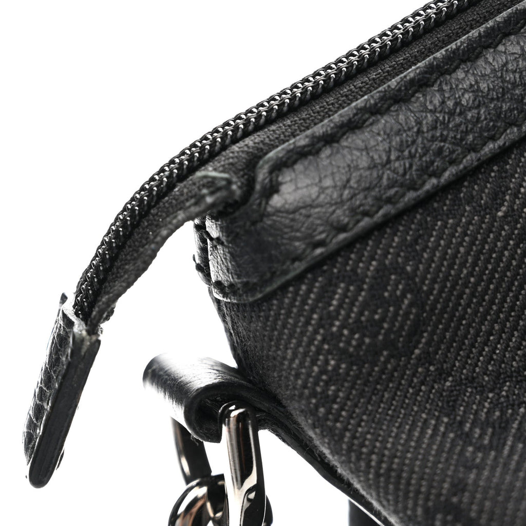 Nylon Monogram Medium GG Charm Dome Satchel Black