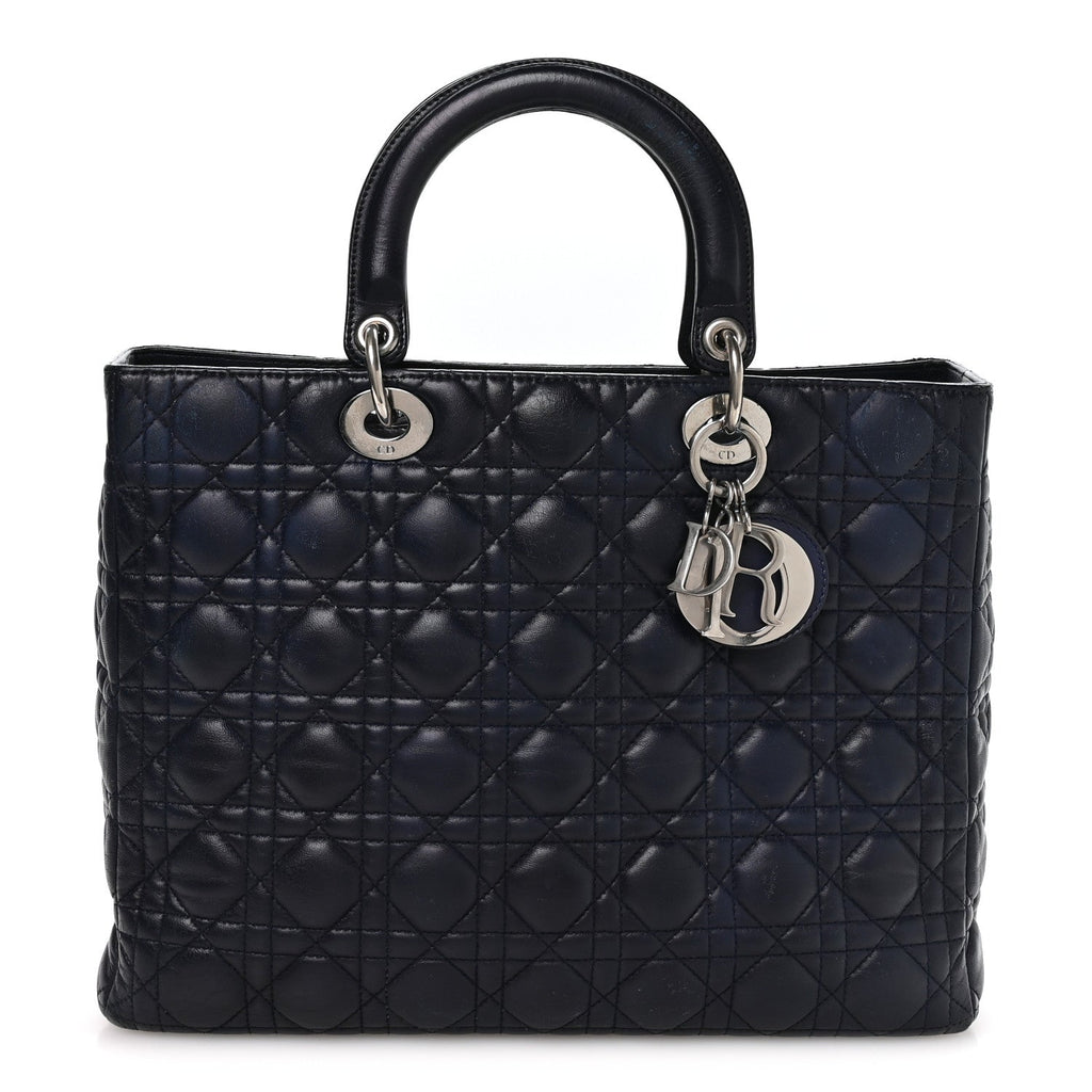 Lambskin Cannage Large Lady Dior Royal Blue