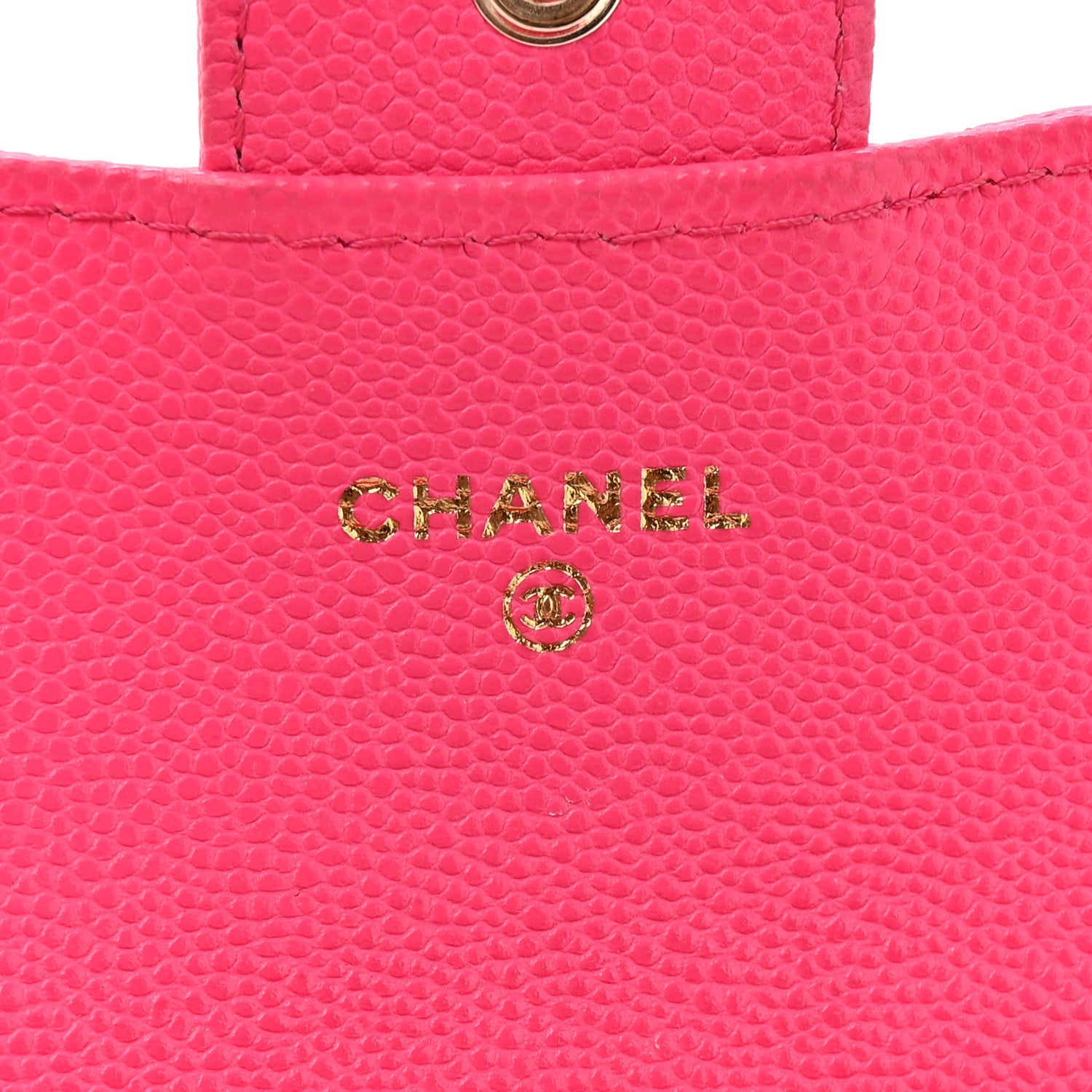 Caviar Quilted Flap  Holder Wallet Fuchsia