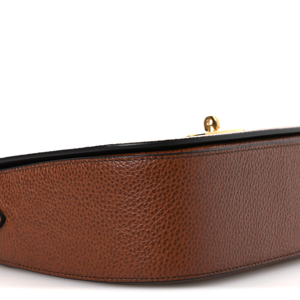 Natural Grained Calfskin Small Darley Satchel Oak