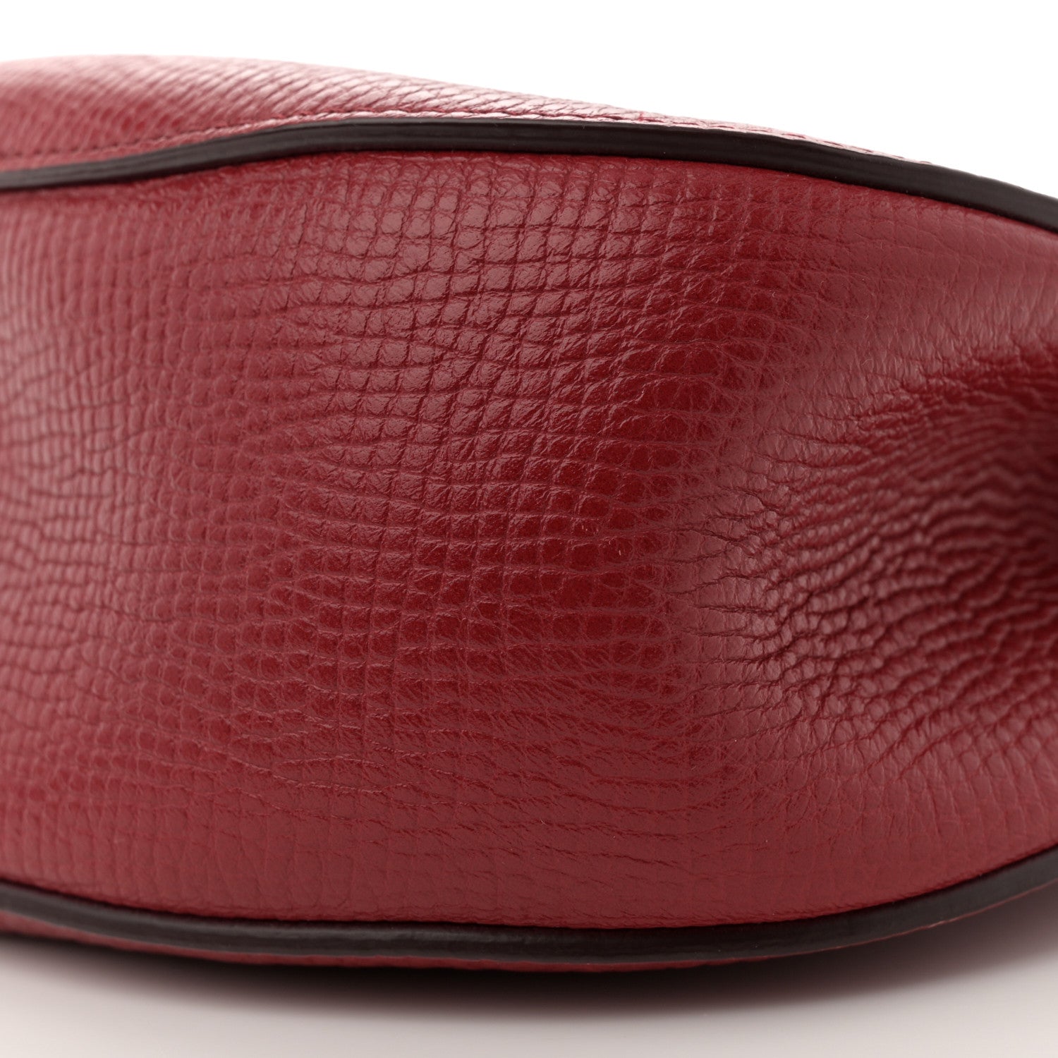 Grained Calfskin Lambskin Bi-Color Drew Shoulder Bag Red