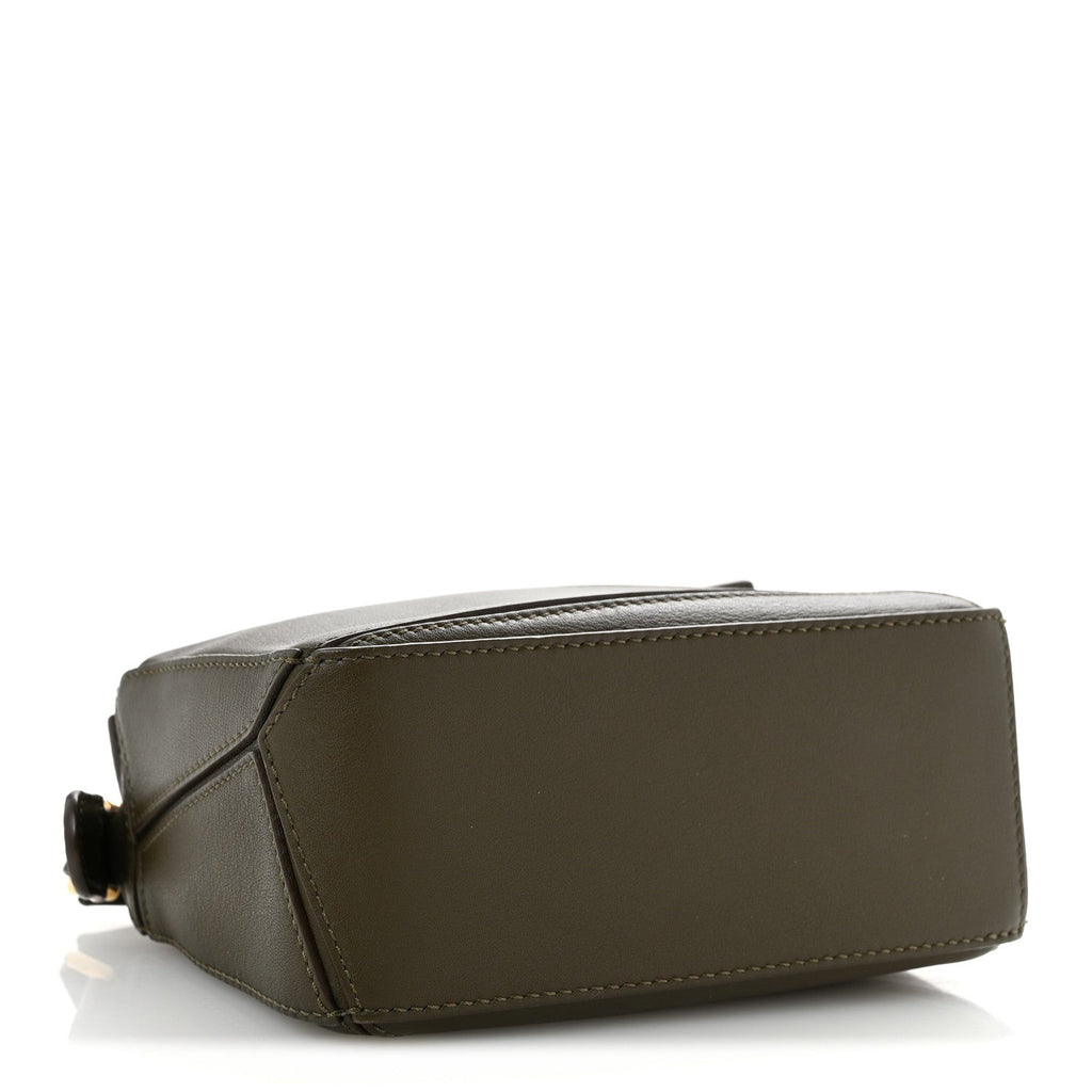 Calfskin Mini Puzzle Bag Khaki Green