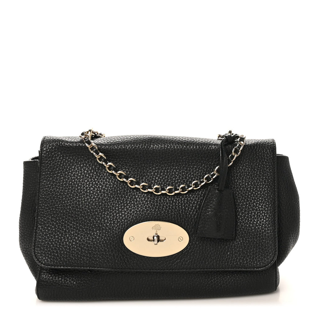 Small Classic Grain Calfskin Medium Lily Black
