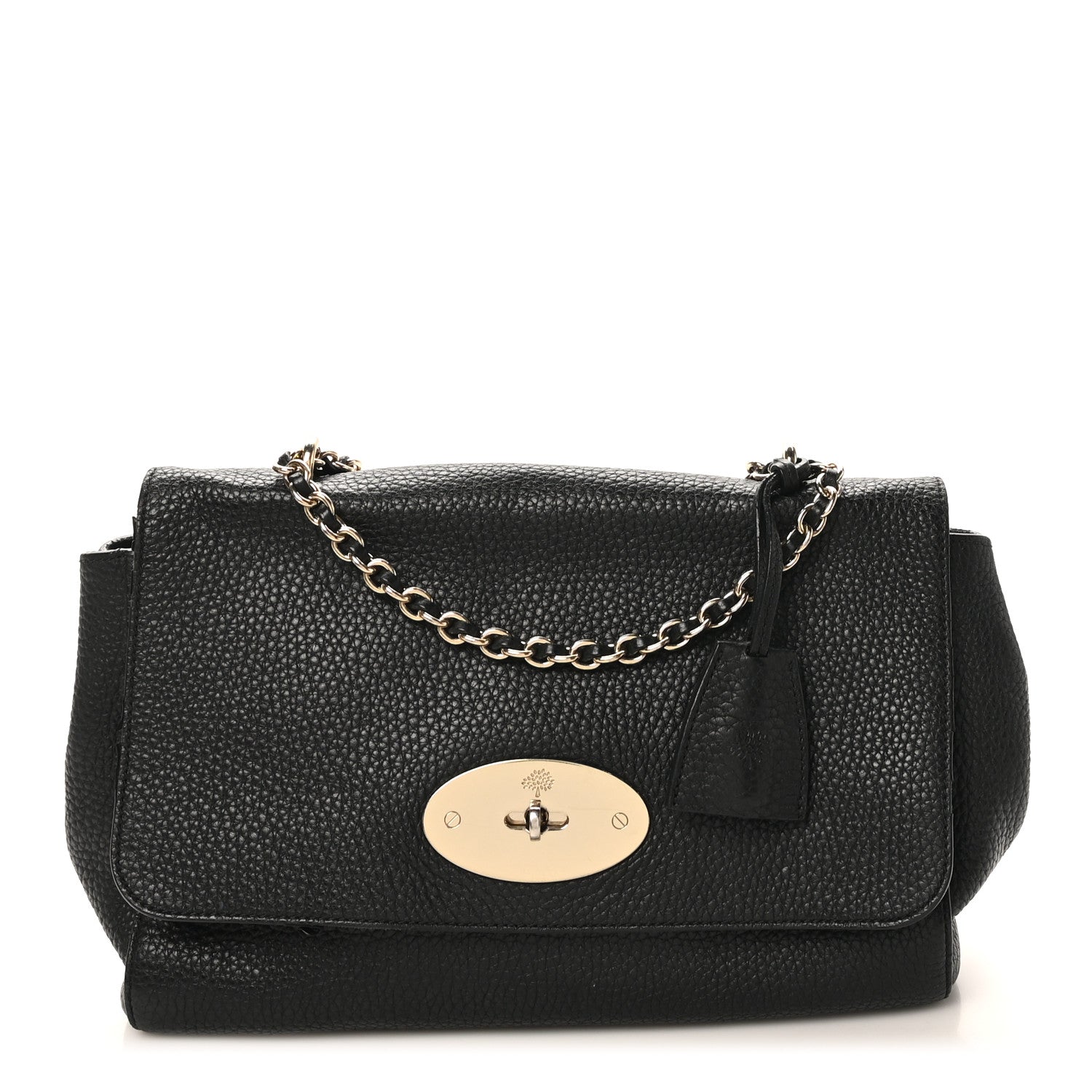 Small Classic Grain Calfskin Medium Lily Black