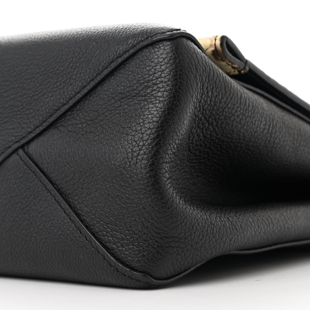 Snakeskin Lockme II Top Handle Black