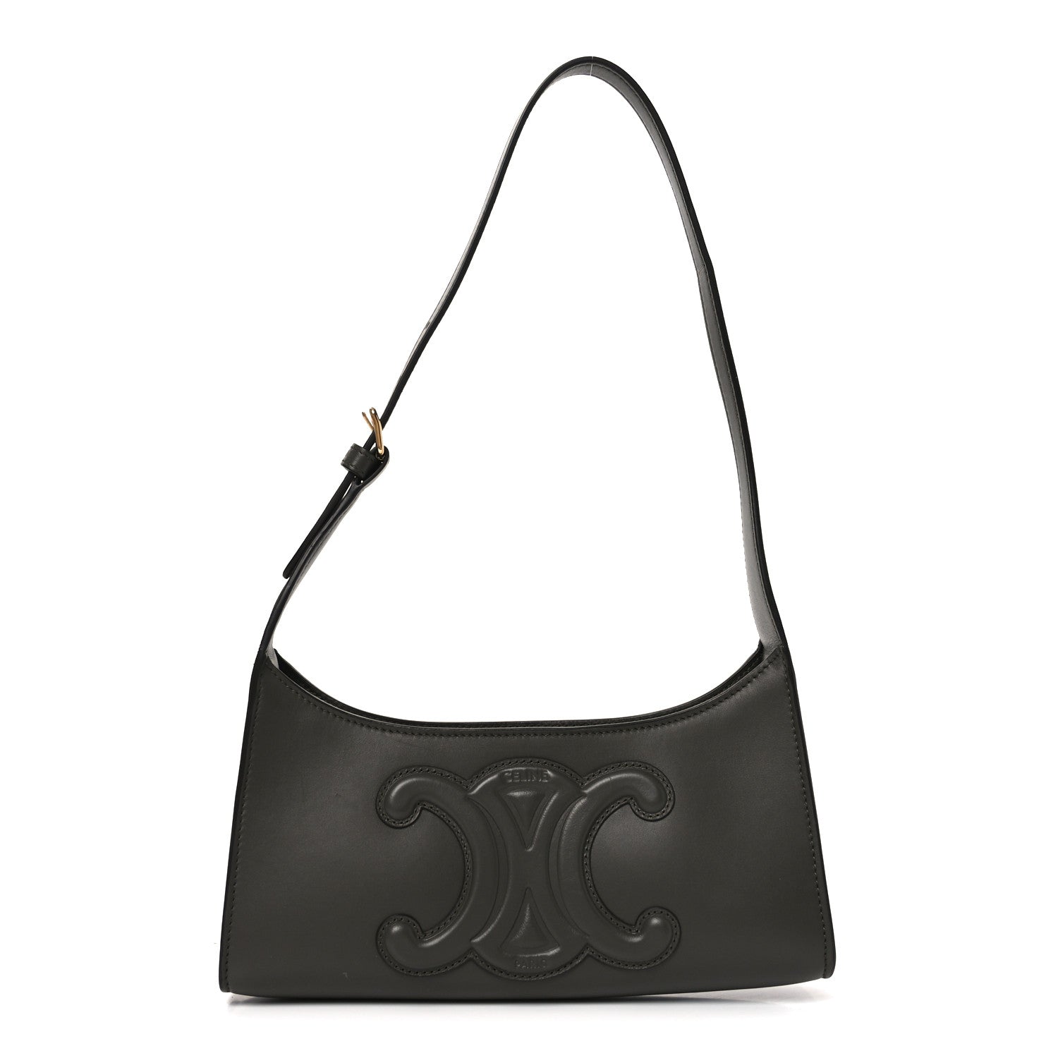 Smooth Calfskin Cuir Triomphe Shoulder Bag Dark Army
