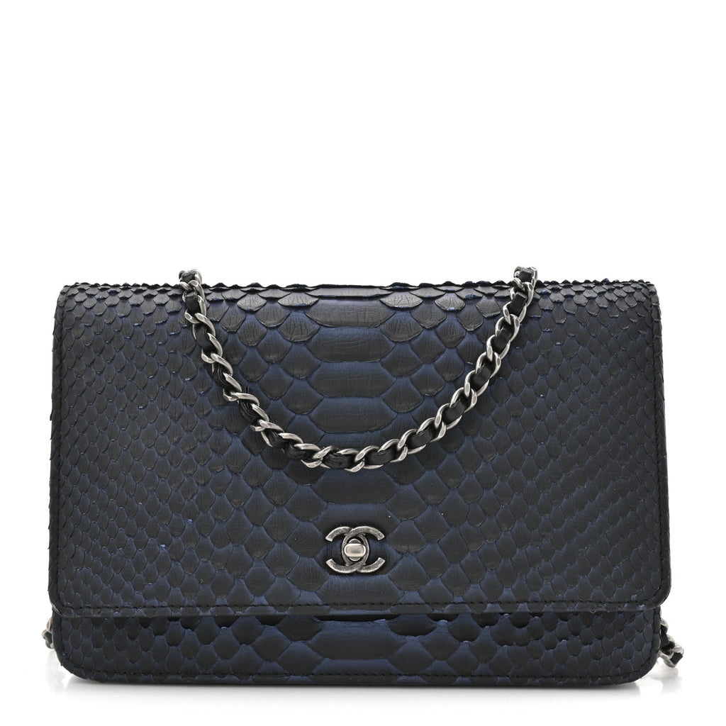 Snakeskin Wallet On Chain WOC Navy