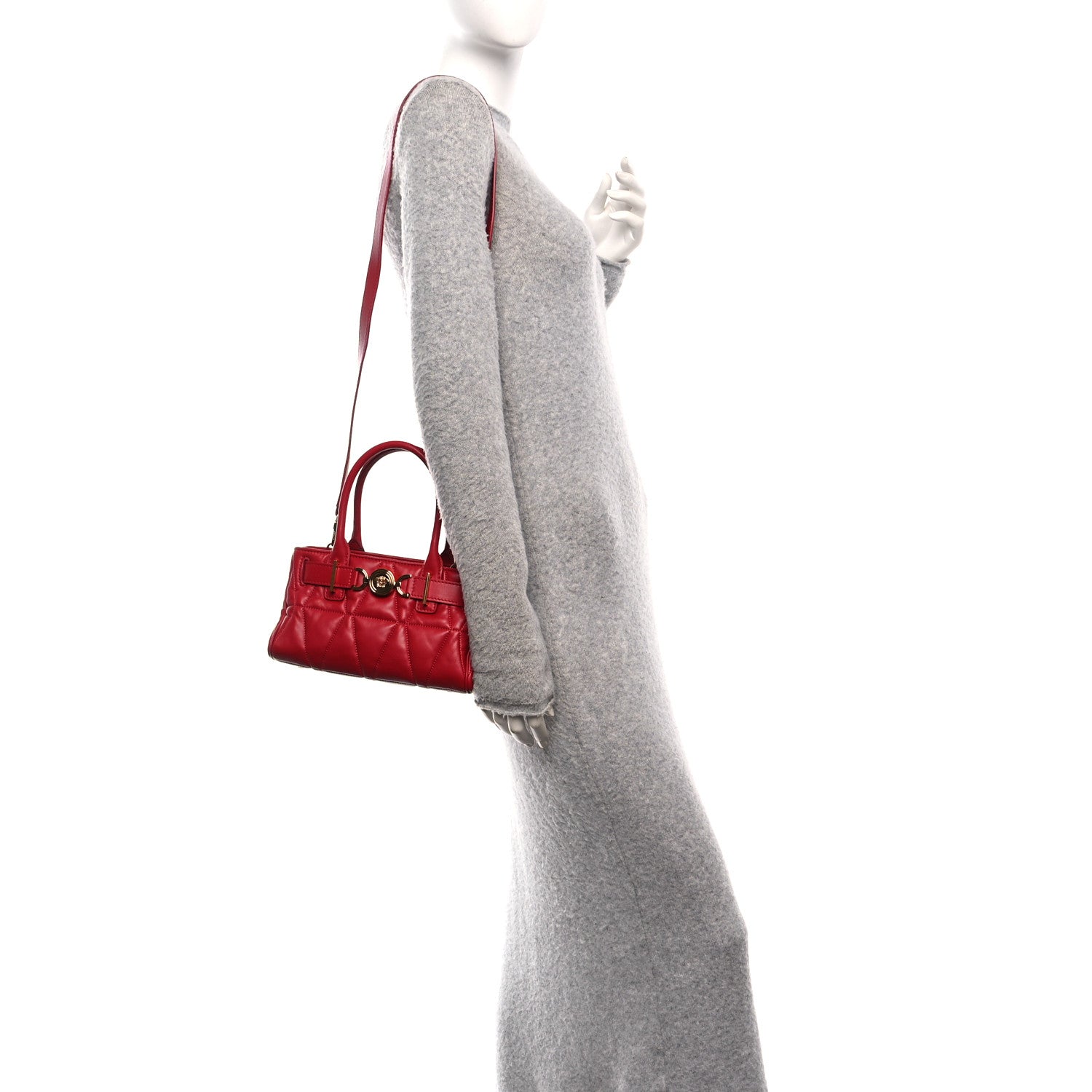 Nappa Trapuntata Small Medusa '95 Tote Bag Lipstick Red