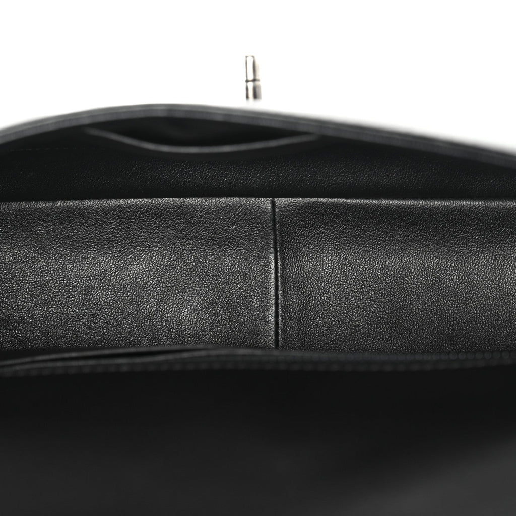 Calfskin Quilted Large Rock My Shoulder Flap Black