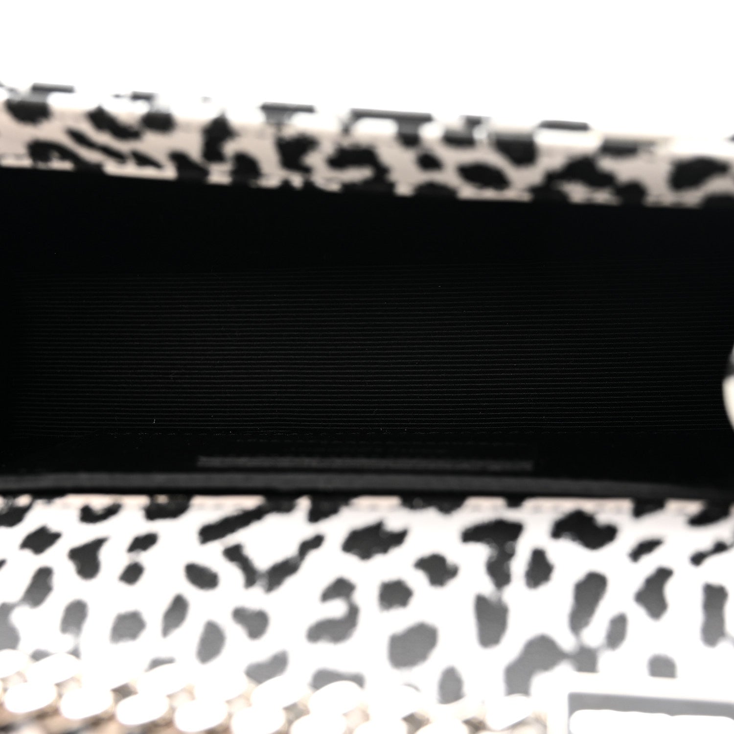 Calfskin Leopard Small Monogram Kate Satchel White Black