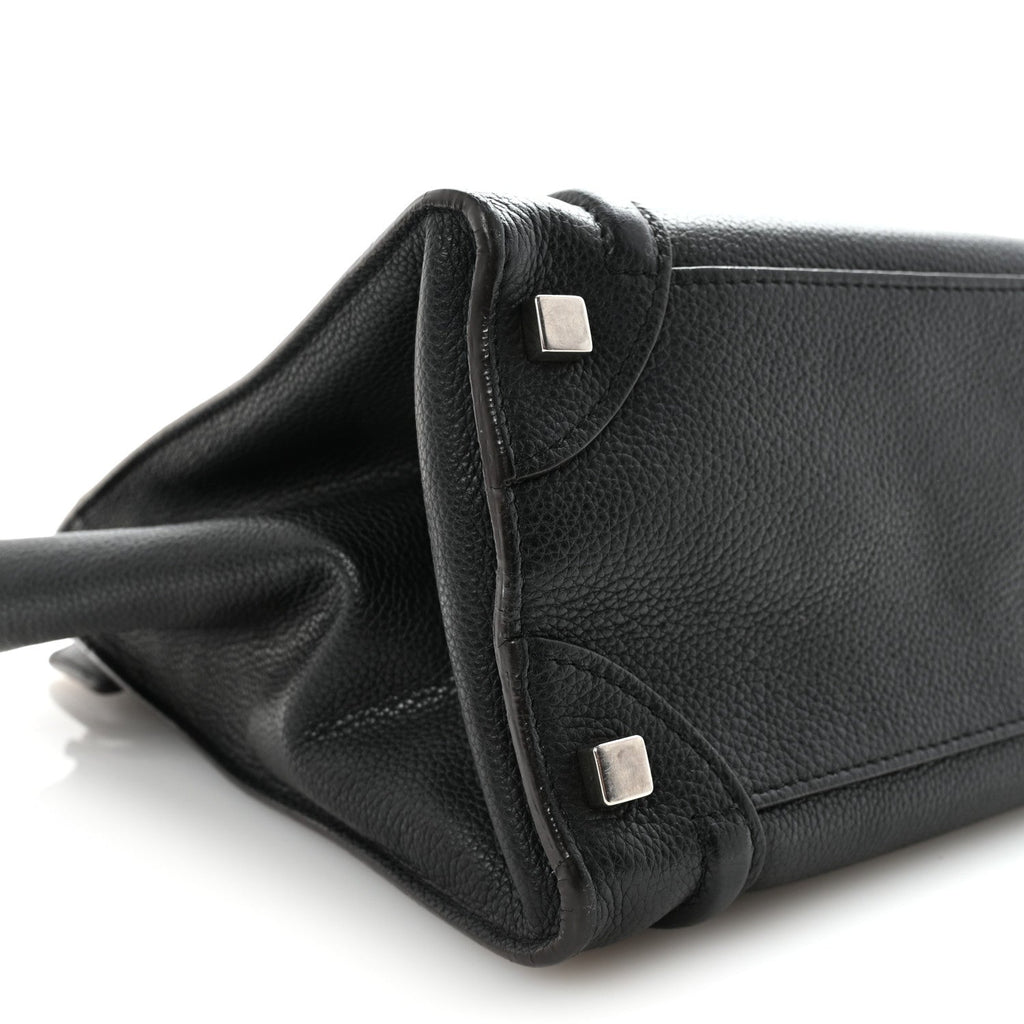 Drummed Calfskin Micro Luggage Black