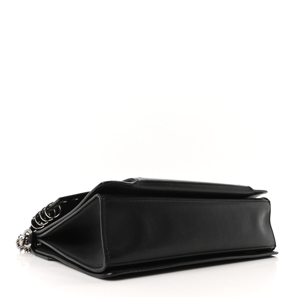 Goatskin Grommet Medium GV3 Shoulder Bag Black