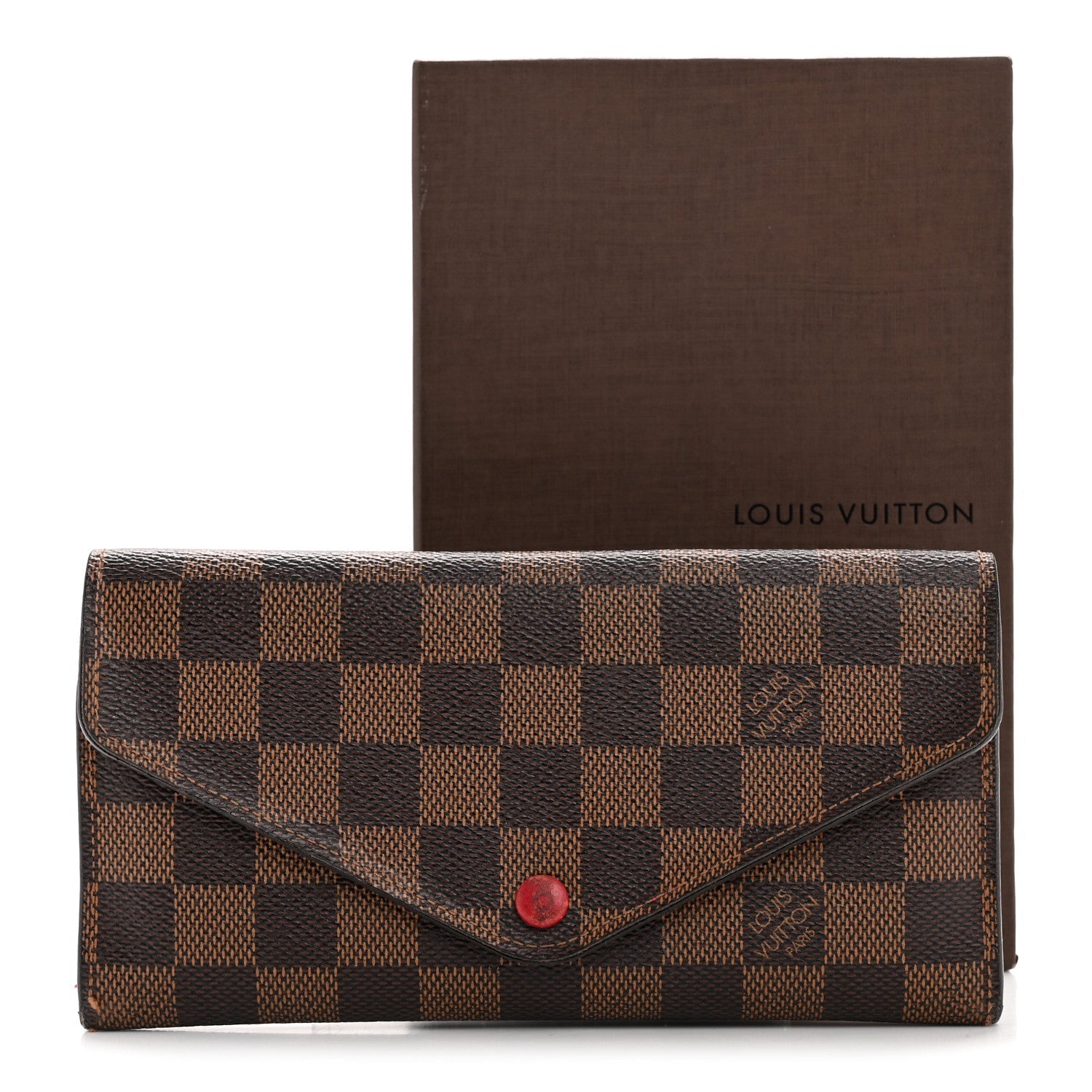 Damier Ebene Josephine Wallet Red
