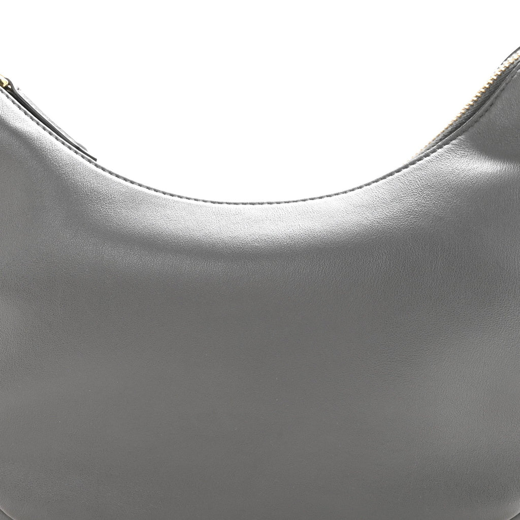 Vitello Grace Matte Small Fendigraphy Hobo Bag Anthracite