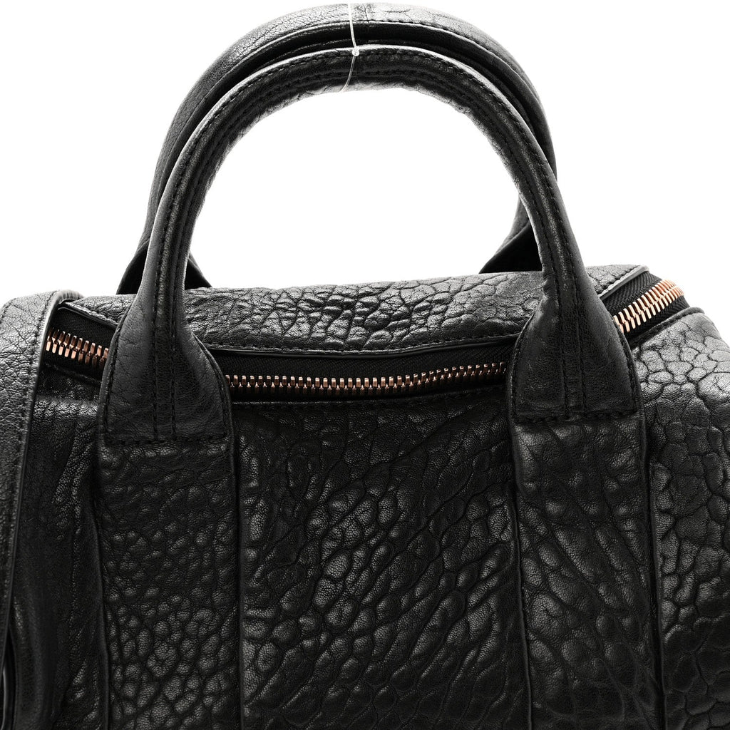 Pebbled Lambskin Rockie Black Rose Gold Hardware