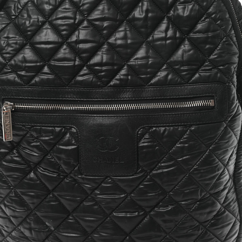 Nylon Quilted Coco Cocoon Backpack Black