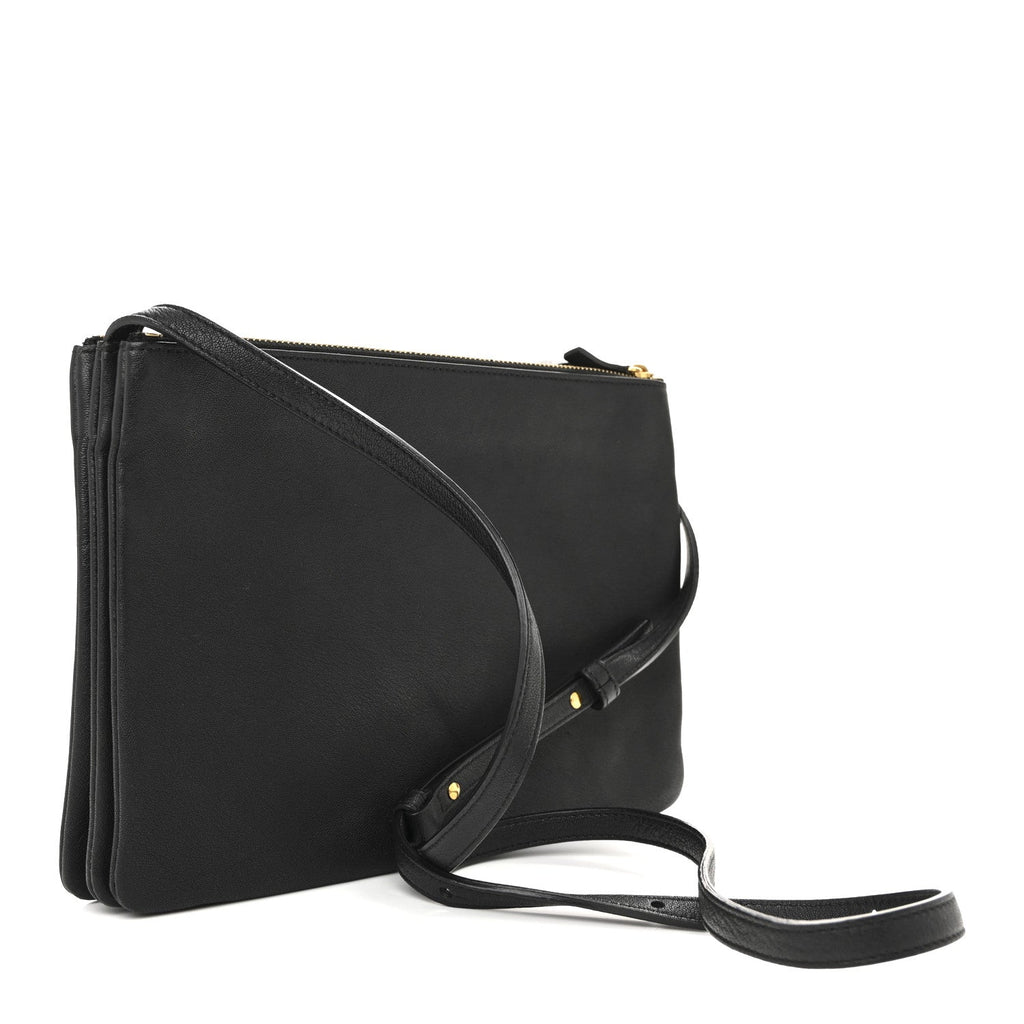 Lambskin Large Trio Crossbody Bag Black