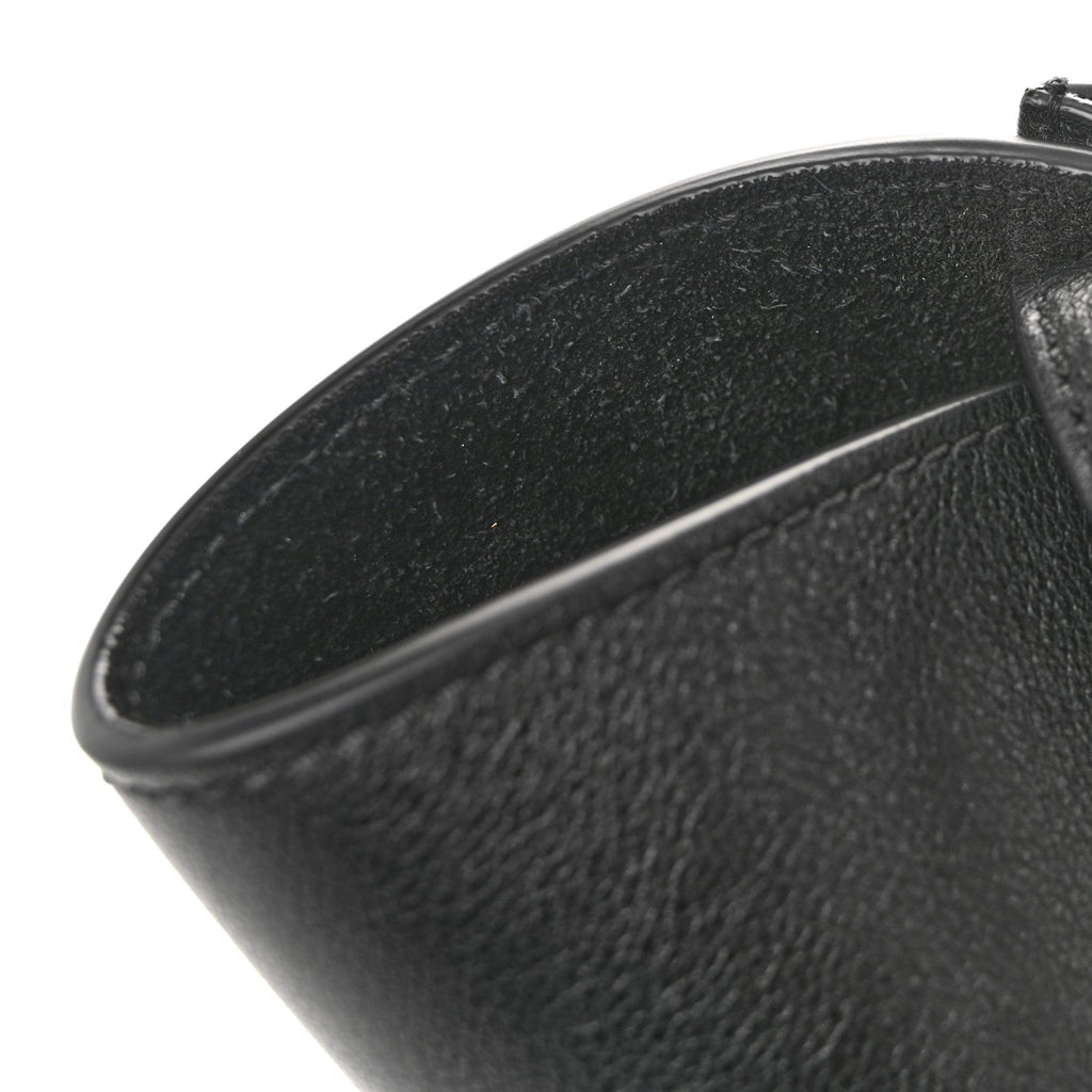 Silky Calfskin Mini Rider's Top Handle Bag Black