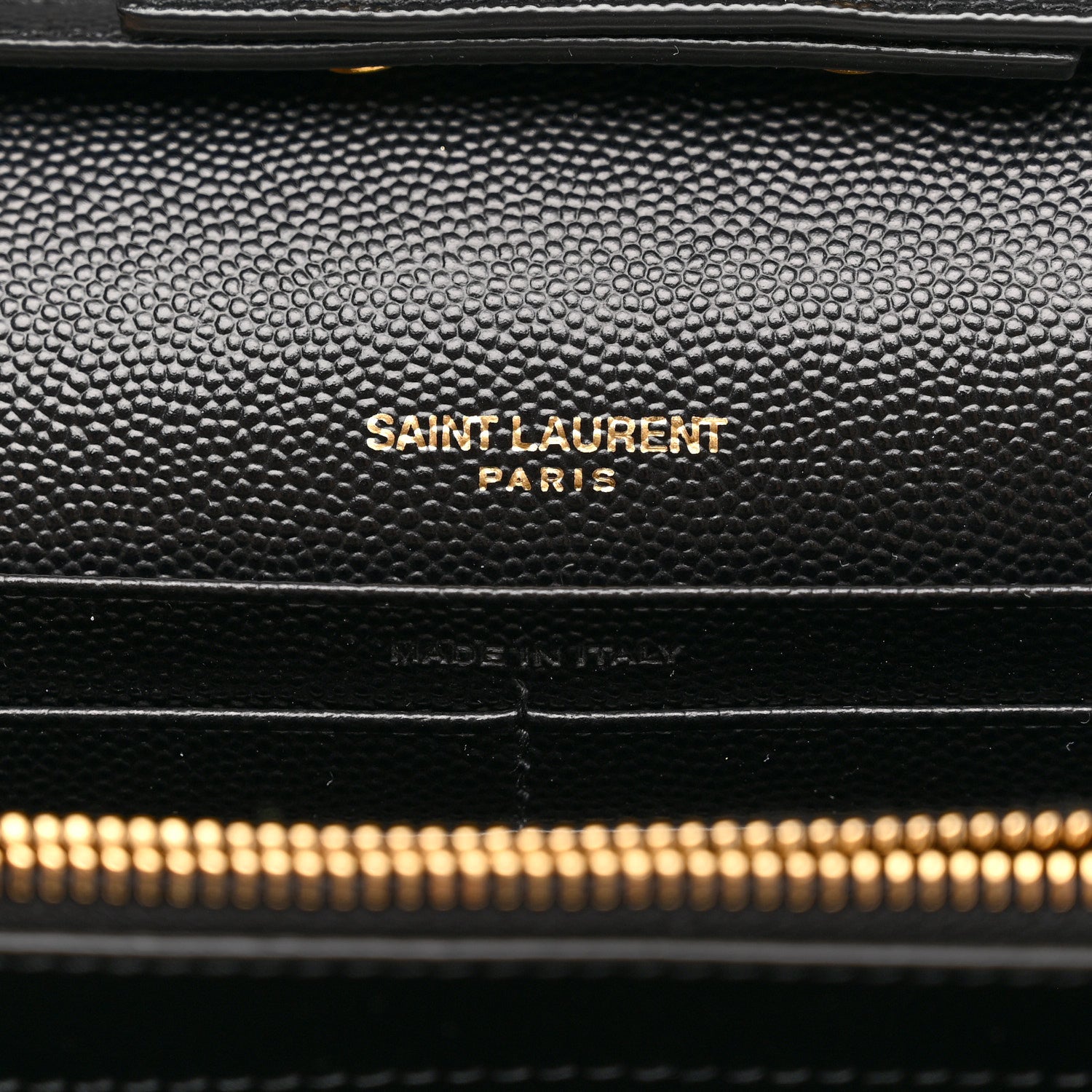 Grain De Poudre Matelasse Chevron Monogram Chain Wallet Black
