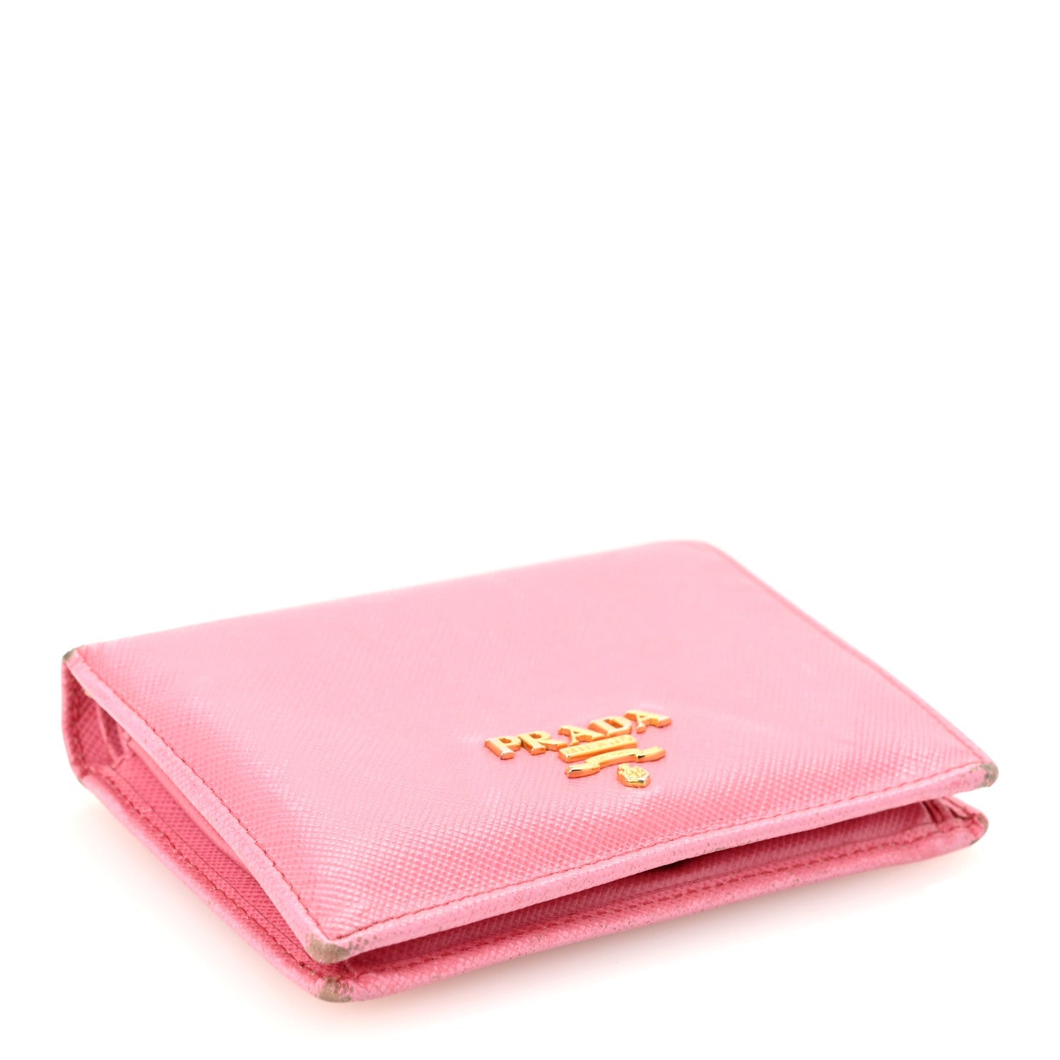 Saffiano Metal Compact Snap Bi-Fold Wallet Geranio