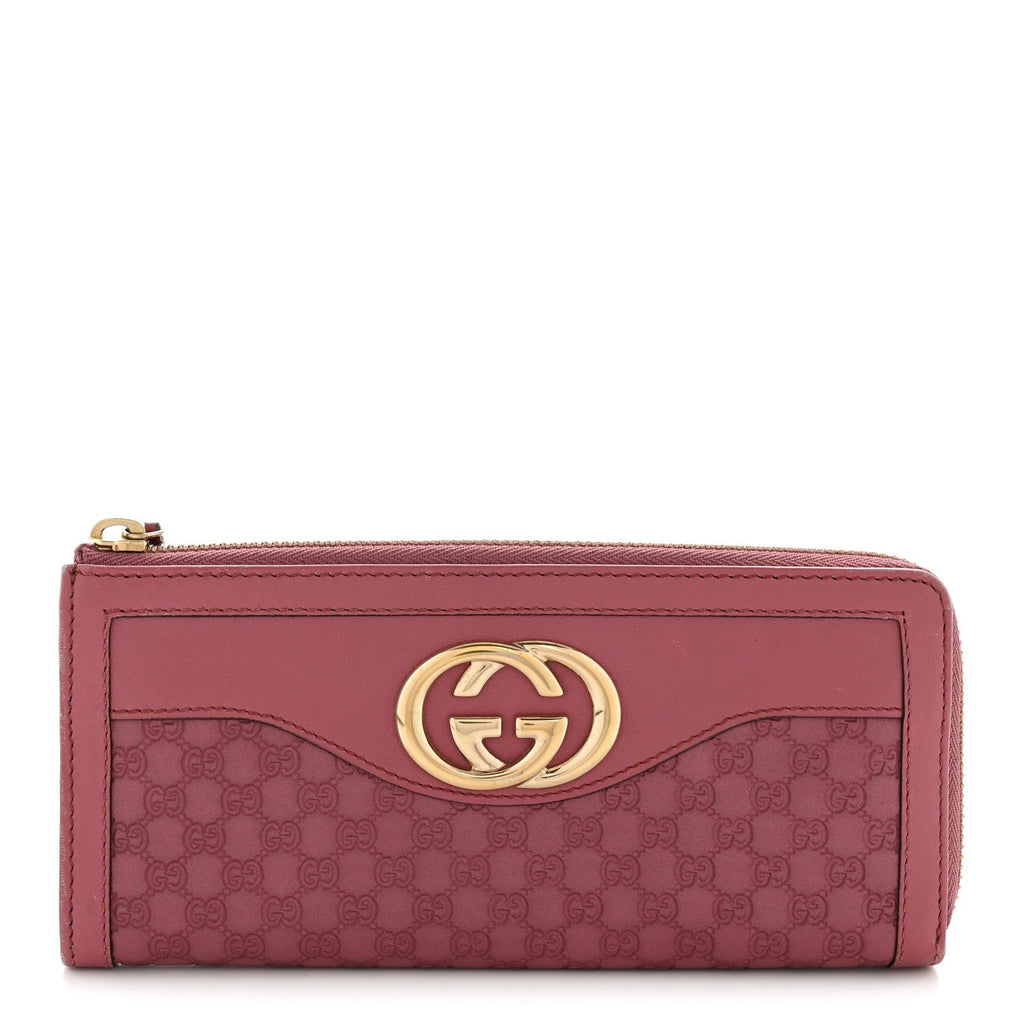 Microguccissima Sukey Zip Around Wallet Vintage Rose