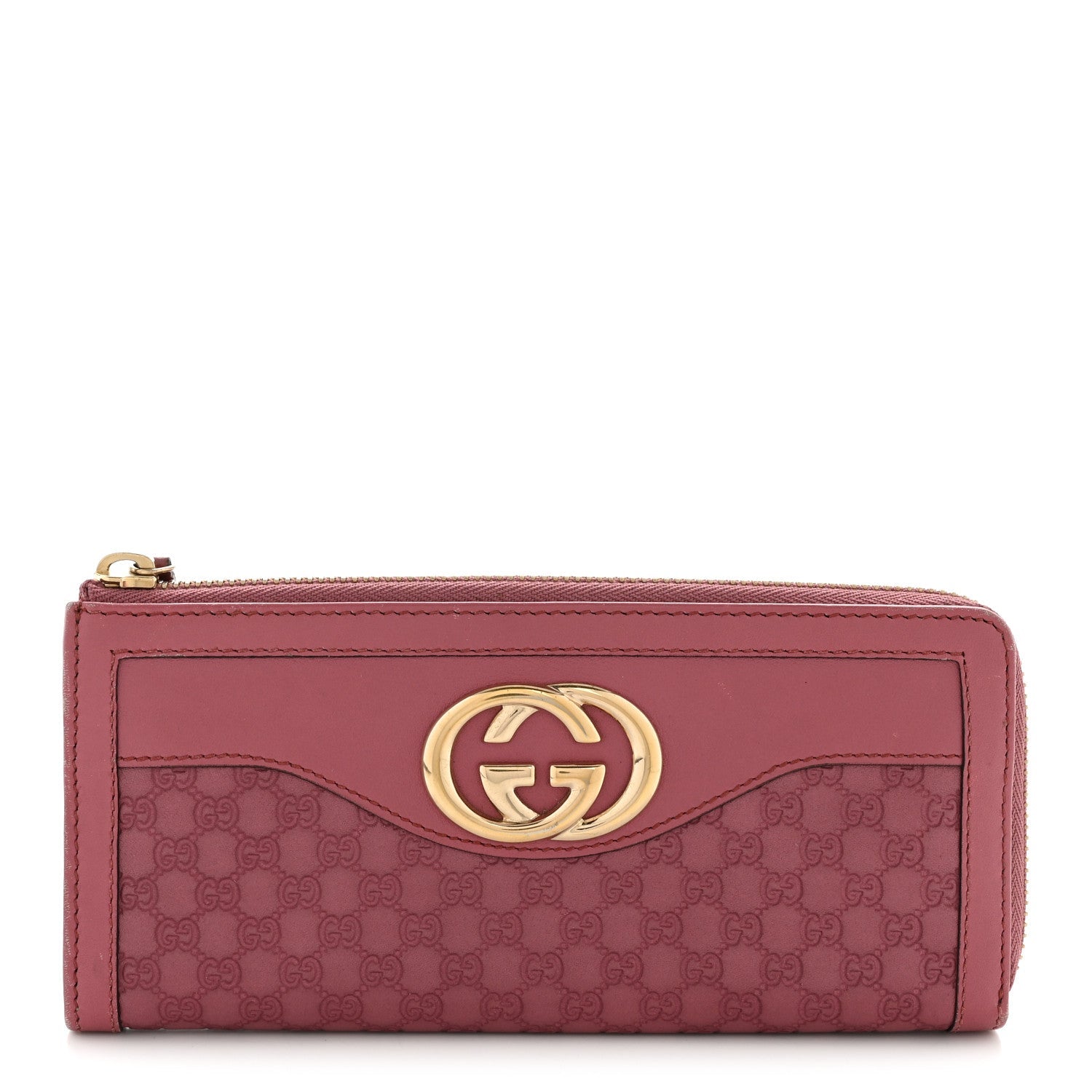 Microguccissima Sukey Zip Around Wallet Vintage Rose