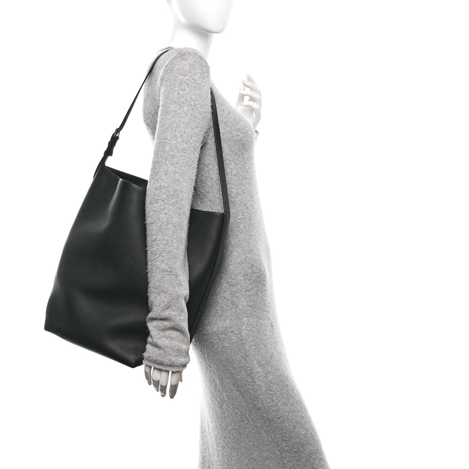 Grained Calfskin Large N/S Park Tote Black