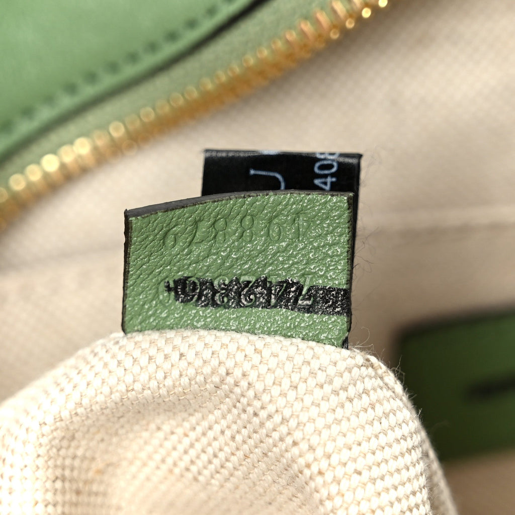 Sakai Be Green Calfskin Diagonal Stitched Small Blondie Shoulder Bag Light Green