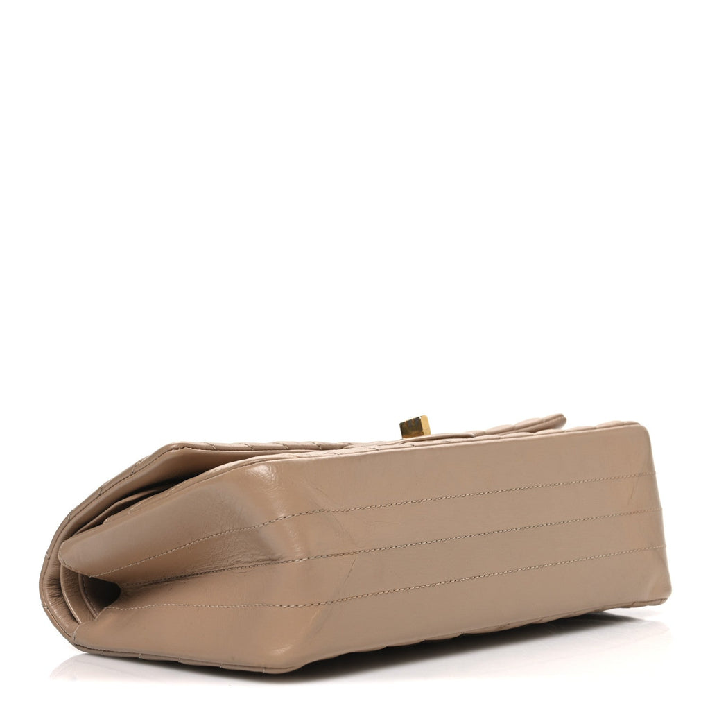Aged Calfskin Chevron Quilted 2.55 Reissue 225 Flap Beige