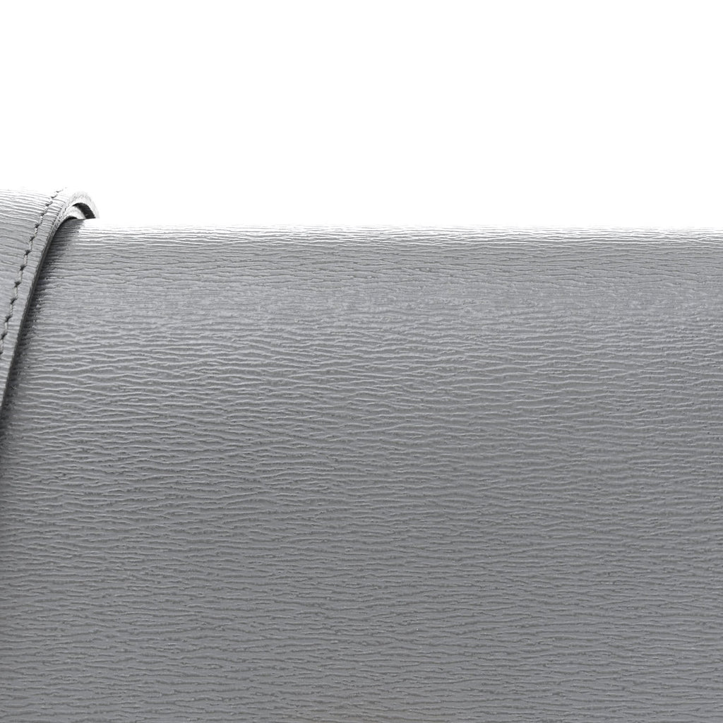 Liege Calfskin Medium Classic Box Flap Bag Grey