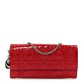 Patent Cannage Lady Dior Rendezvous Wallet On Chain Red