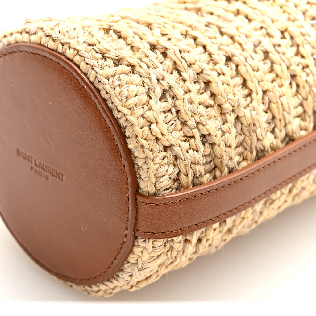 Raffia Calfskin Bottle Holder Naturale