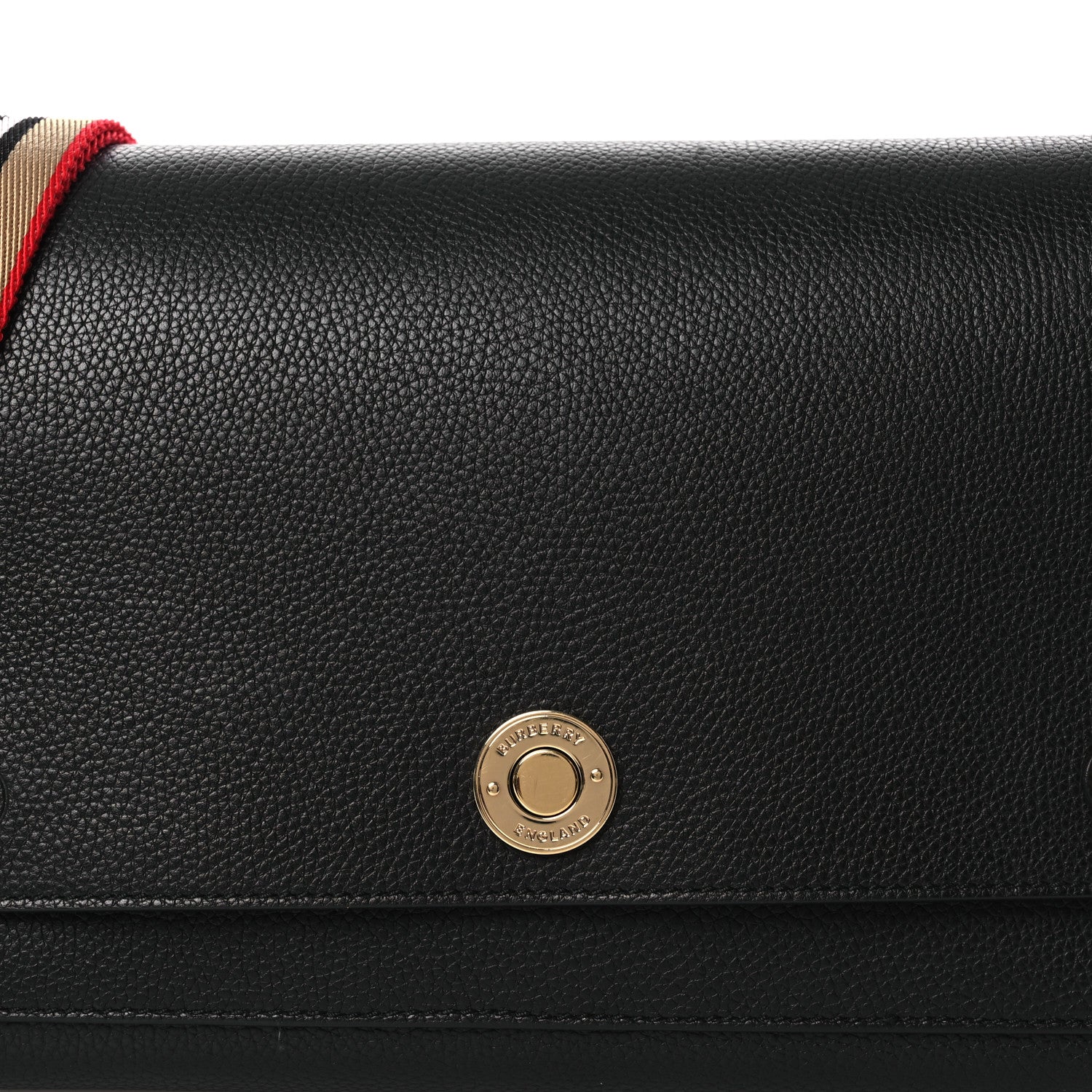Grainy Calfskin Note Crossbody Bag Black