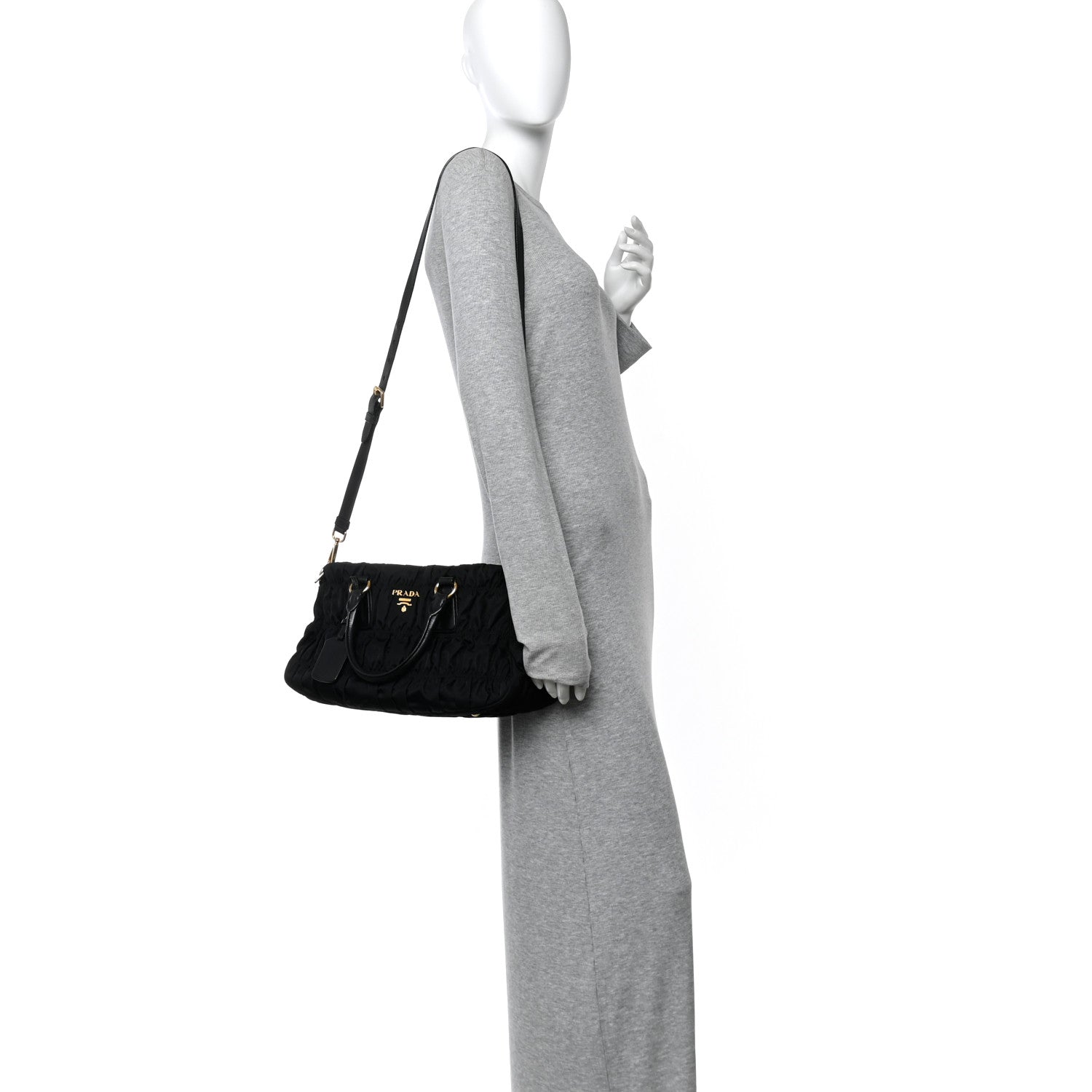 Tessuto Nylon Gaufre Tote Black