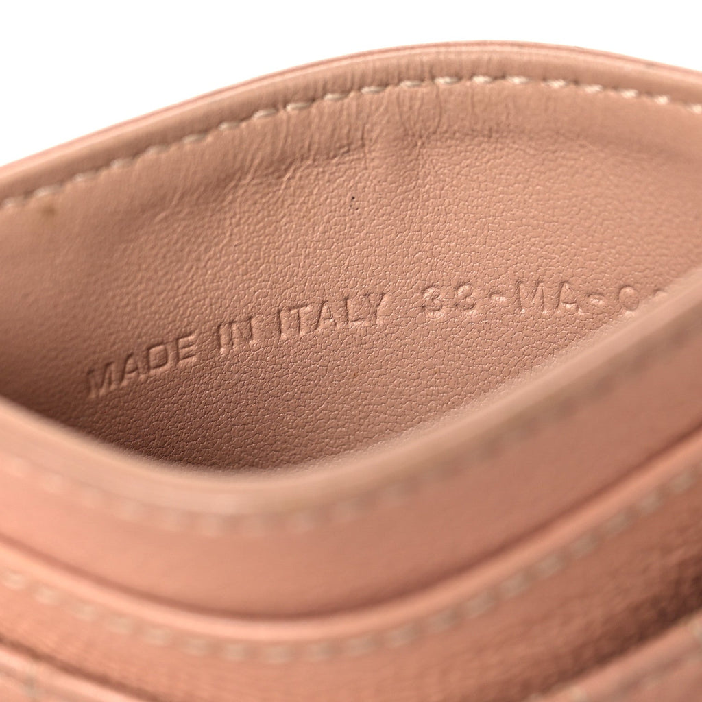 Supple Calfskin Cannage Caro Five-Slot  Holder Rose Des Vents