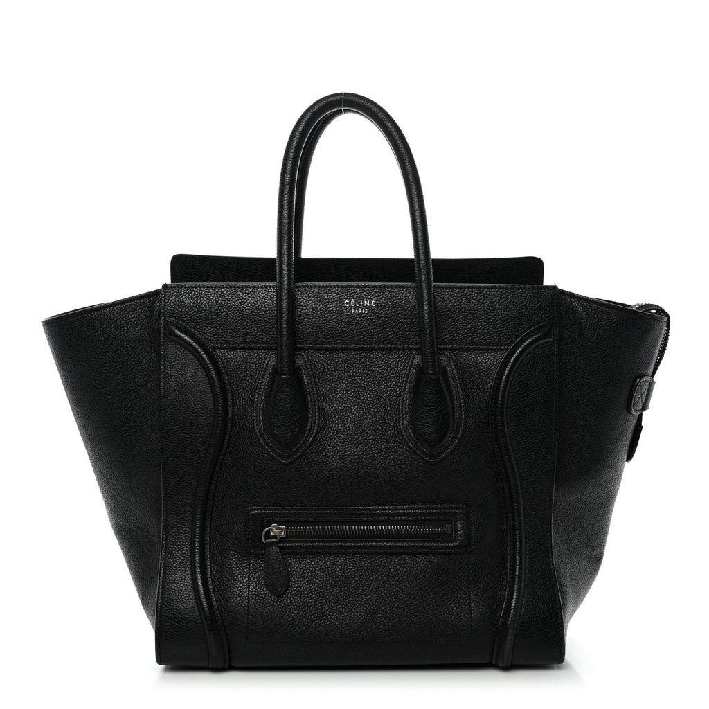 Drummed Calfskin Mini Luggage Black