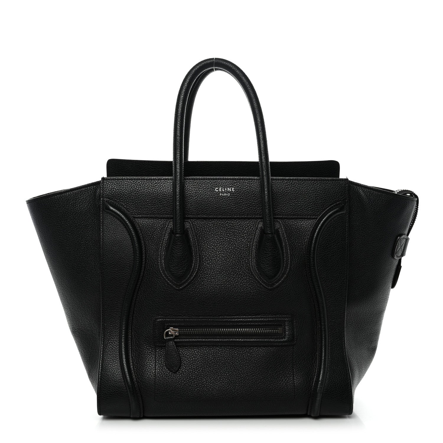 Drummed Calfskin Mini Luggage Black